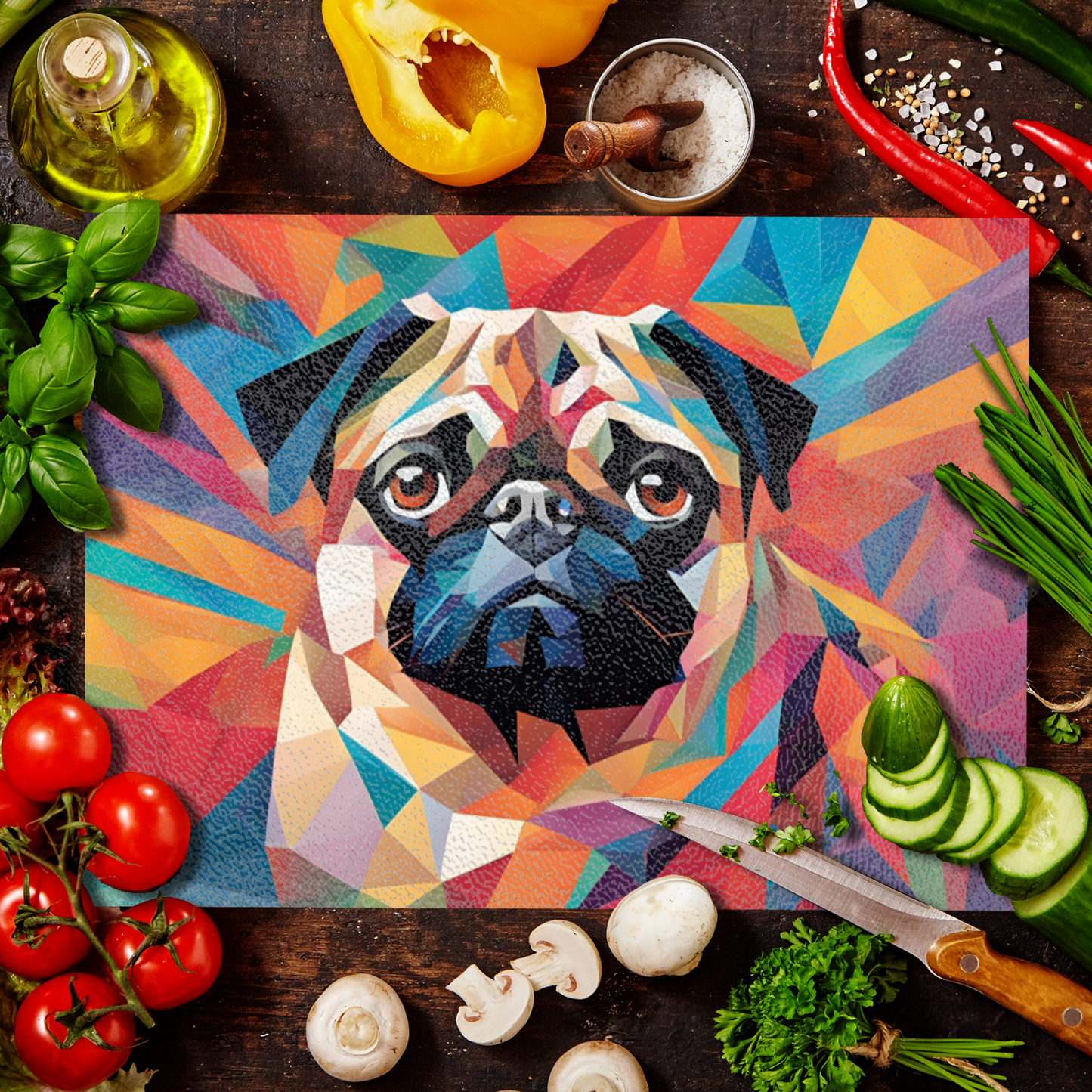 Poly Pug 02 Glass Chopping Board