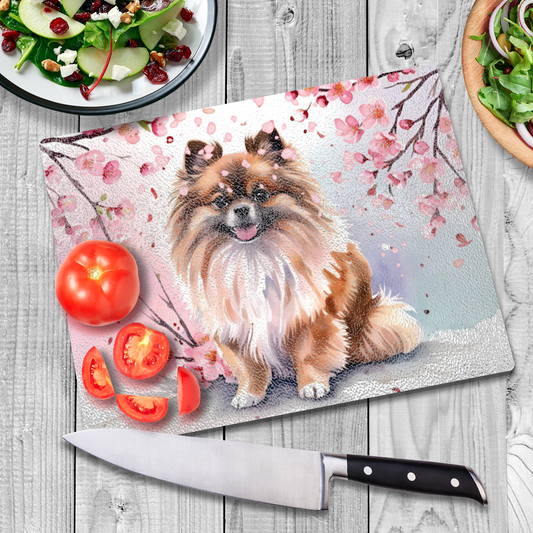 Pomeranian 01 Glass Chopping Board