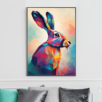 Polygon Multicoloured Hare 01